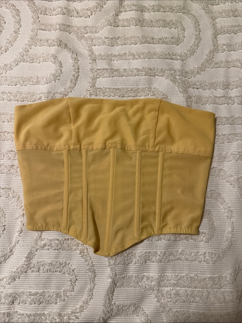 Edikted Structured Yellow Strapless Top